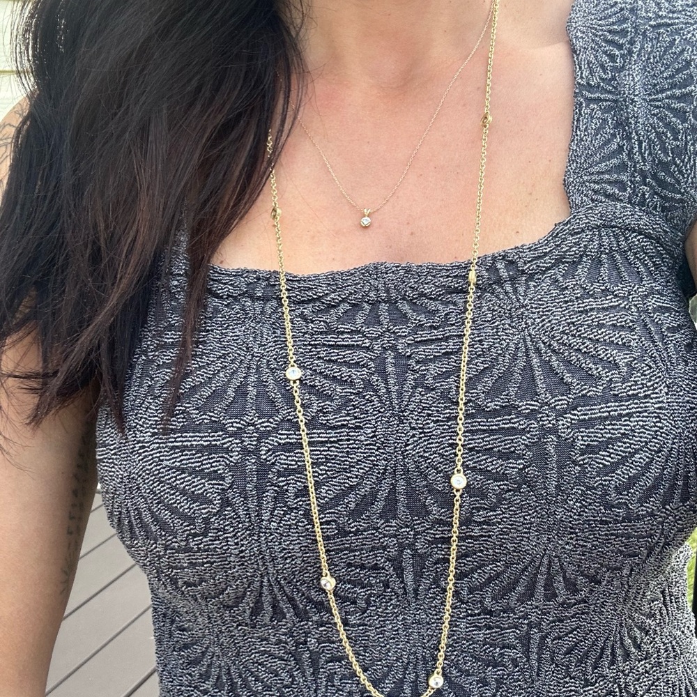 Elegant Gold over sterling Necklace with CZ Accents
